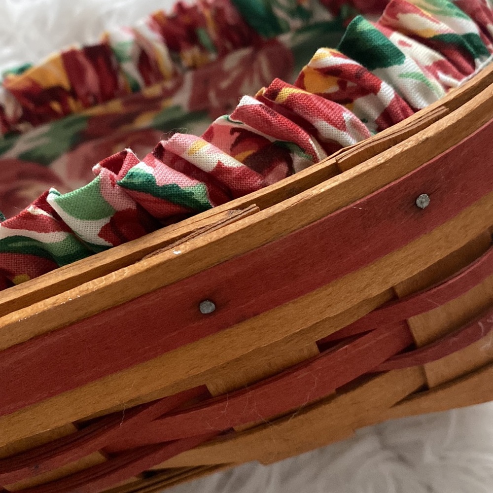 Longaberger 1995 May Series Tulip Basket with Liner & Protector - Picture 4 of 4